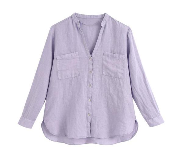 women loose pockets design linen blouses fashion long sleeve asymmetry female shirts blusas casual violet chic women039s 4162641, White
women loose pockets design linen blouses fashion long sleeve asymmetry female shirts blusas casual violet chic women039s 4162641, White