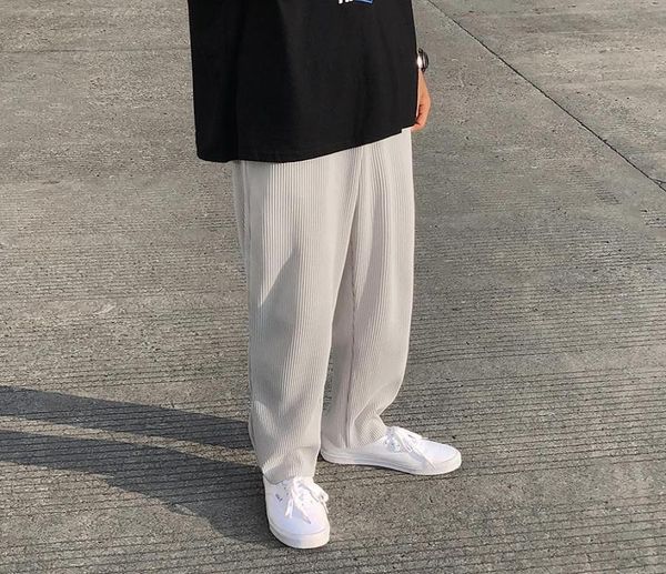 men039s pants pleated straight fashion elastic waist casual men streetwear loose ice silk trousers mens wide leg sxl4604875, Black
men039s pants pleated straight fashion elastic waist casual men streetwear loose ice silk trousers mens wide leg sxl4604875, Black