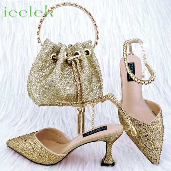 dress shoes the gold colorful diamond pointed toe sandals anklet design middle heel women's and bag suitable for wedding party 230809, Black
dress shoes the gold colorful diamond pointed toe sandals anklet design middle heel women's and bag suitable for wedding party 230809, Black