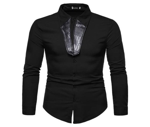 crossborder ecommerce 2019 whole mens fashion personality tailoring pu leather stitching collar long sleeve shirt youth shirt2489228, White;black
crossborder ecommerce 2019 whole mens fashion personality tailoring pu leather stitching collar long sleeve shirt youth shirt2489228, White;black