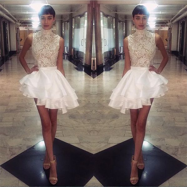michael costello short dresses high neck lace satin cocktail party gowns tiers ruffles asymmetrical mini prom celebrity gowns custom, Black
michael costello short dresses high neck lace satin cocktail party gowns tiers ruffles asymmetrical mini prom celebrity gowns custom, Black