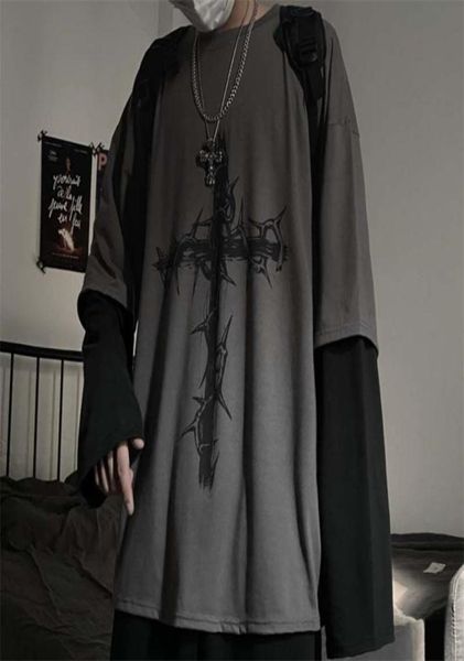gothic goth style punk long sleeve mentshirt japanese streetwear fashion korean oversized y2k 2107219499938, White;black
gothic goth style punk long sleeve mentshirt japanese streetwear fashion korean oversized y2k 2107219499938, White;black
