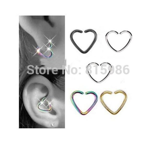 40pcslot mix 4 colors stainless steel heart shape septum piercing nose hoop daith helix cartilage lip labret piercing ring3008226, Silver
40pcslot mix 4 colors stainless steel heart shape septum piercing nose hoop daith helix cartilage lip labret piercing ring3008226, Silver