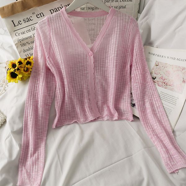 women's knits tees knitted pink cardigans women summer sunscreen long sleeve cropped cardigan korean see through kimono fashion sweate, White
women's knits tees knitted pink cardigans women summer sunscreen long sleeve cropped cardigan korean see through kimono fashion sweate, White
