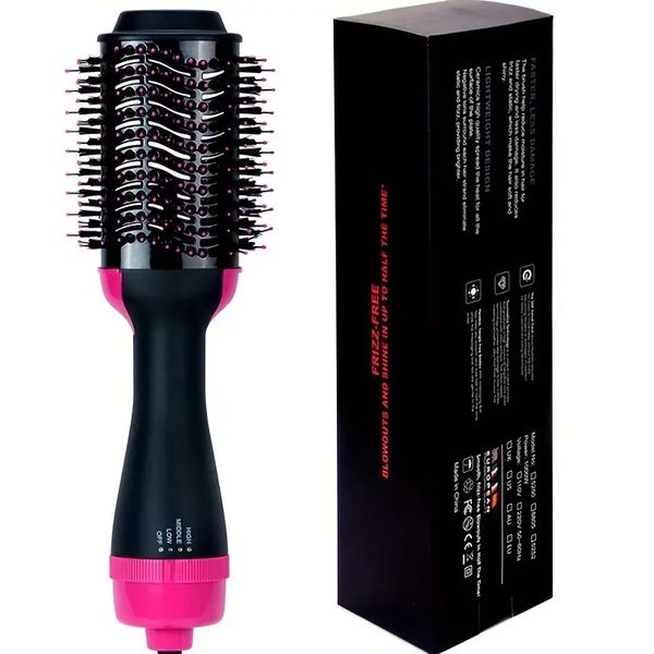 4-in-1 hair styling tool: hair dryer brush, ceramic oval barrel, volumizer & straightener - perfect for all hair types, Black
4-in-1 hair styling tool: hair dryer brush, ceramic oval barrel, volumizer & straightener - perfect for all hair types, Black