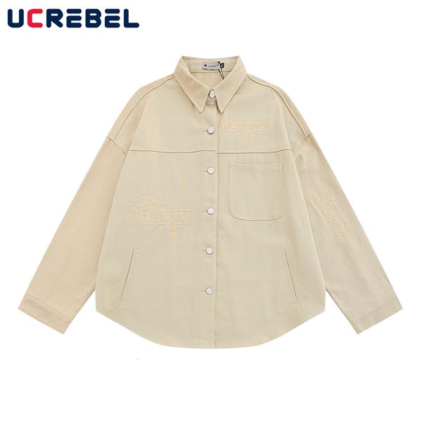 mens jackets autumn loose solid color denim jacket streetwear embroidery long sleeve pocket shirts men 230809, Black;brown
mens jackets autumn loose solid color denim jacket streetwear embroidery long sleeve pocket shirts men 230809, Black;brown