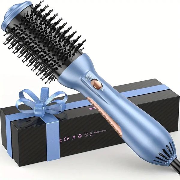 one-step hair dryer & volumizer styler: negative ion anti-frizz ceramic titanium barrel air brush for salon-quality drying, straightening &
one-step hair dryer & volumizer styler: negative ion anti-frizz ceramic titanium barrel air brush for salon-quality drying, straightening &
