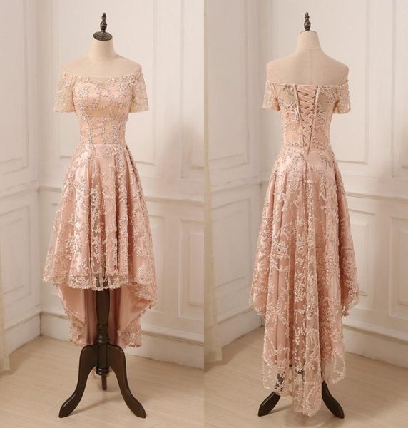 rose gold lace prom dress high low off shoulder with sleeves 2022 lace up back designer evening formal gowns new8407138, Black
rose gold lace prom dress high low off shoulder with sleeves 2022 lace up back designer evening formal gowns new8407138, Black