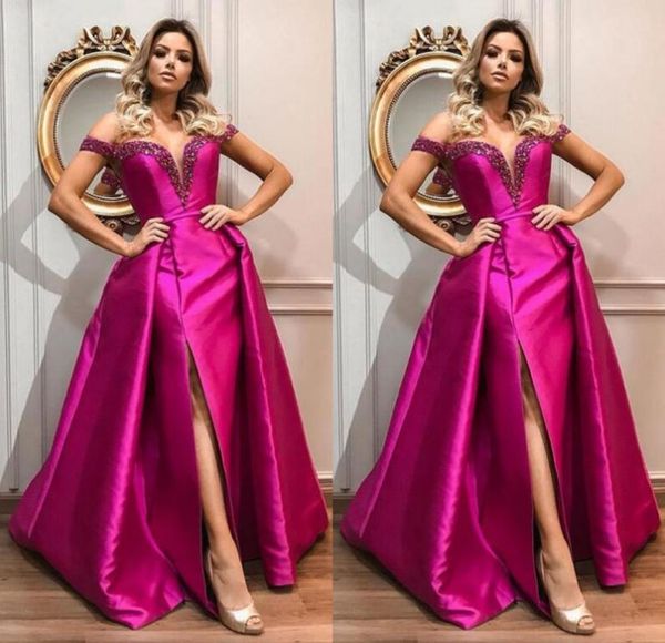dubai arabic fuchsia off the shoulder evening dresses 2019 satin side split beaded mermaid prom dress with detachable skirt8463016, Black;red
dubai arabic fuchsia off the shoulder evening dresses 2019 satin side split beaded mermaid prom dress with detachable skirt8463016, Black;red