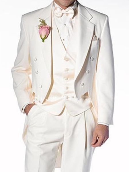 men's suits blazers 3 piece wedding suit for men with double breasted tailcoat custom vest pants male fashion italian groom tuxedo 2308, White;black
men's suits blazers 3 piece wedding suit for men with double breasted tailcoat custom vest pants male fashion italian groom tuxedo 2308, White;black