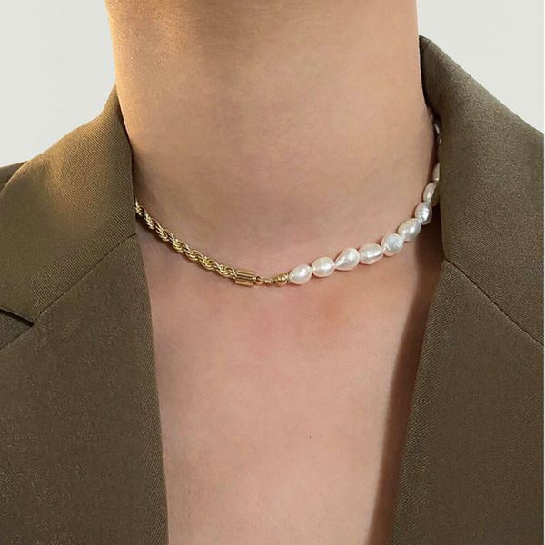 designer ins net red same necklace natural freshwater pearl 14k gold fried dough twists chain chain splice necklace necklace, Silver
designer ins net red same necklace natural freshwater pearl 14k gold fried dough twists chain chain splice necklace necklace, Silver