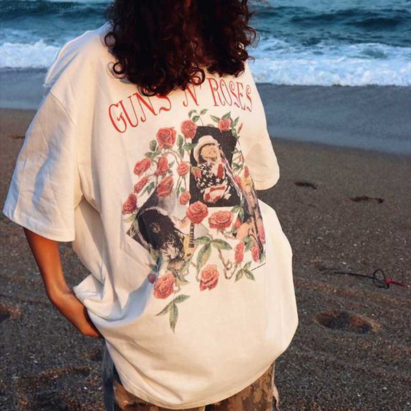 2023 summer oversized rose print white loose t-shirt men women simple comfortable personalized short sleeve
2023 summer oversized rose print white loose t-shirt men women simple comfortable personalized short sleeve