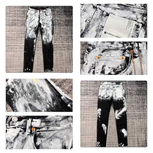 purple brand trendy anti aging slim fitting casual jeans hand painted ink wash spray splashing paint effect, Blue
purple brand trendy anti aging slim fitting casual jeans hand painted ink wash spray splashing paint effect, Blue