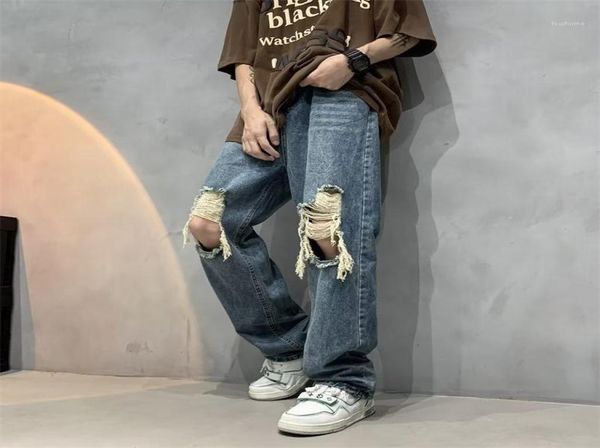 men039s jeans summer blue ripped men fashion casual baggy wide leg streetwear hip hop loose straight denim pants mens trousersm7359566
men039s jeans summer blue ripped men fashion casual baggy wide leg streetwear hip hop loose straight denim pants mens trousersm7359566