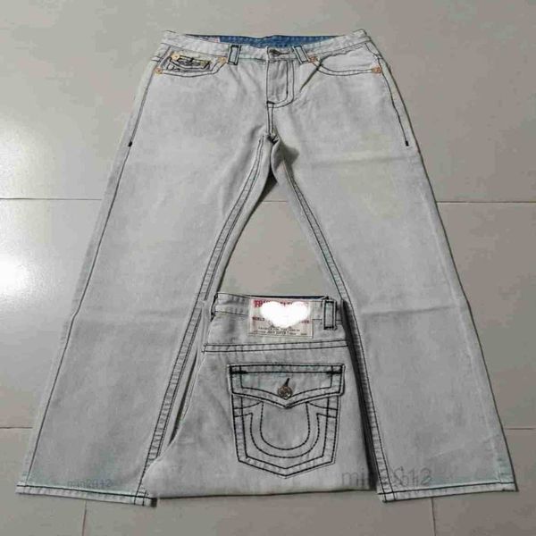 trendy true designer men's jeans big buddha religion large thick thread loose straight leg casual pants, Blue
trendy true designer men's jeans big buddha religion large thick thread loose straight leg casual pants, Blue