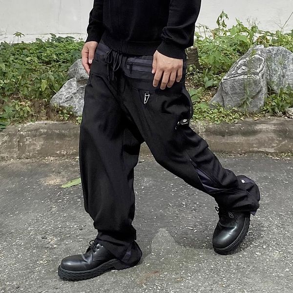 mens pants high street multi zipper vibe style low waist drawstring cargos for men harajuku contrast color baggy casual trousers oversize 23, Black
mens pants high street multi zipper vibe style low waist drawstring cargos for men harajuku contrast color baggy casual trousers oversize 23, Black