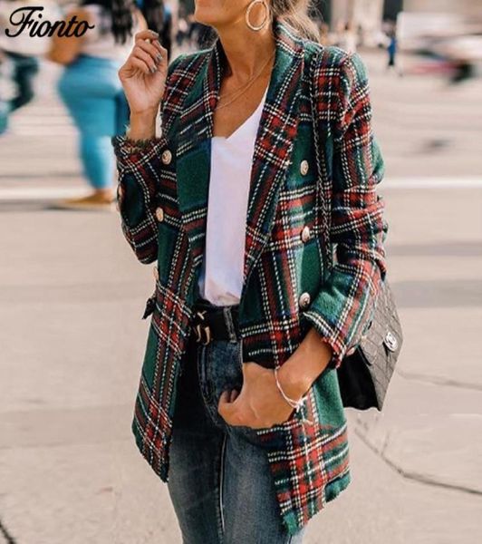 fionto vintage double breasted checked tweed blazers coat women fashion pockets plaid ladies outerwear casual casaco femme5708017, White;black
fionto vintage double breasted checked tweed blazers coat women fashion pockets plaid ladies outerwear casual casaco femme5708017, White;black