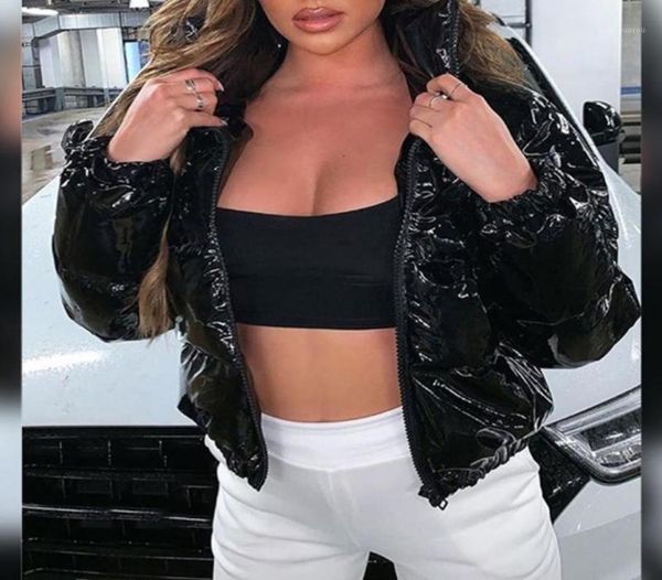 women winter long sleeve zipper puffer jacket stand collar shiny metallic faux leather cropped puffy bubble coat quilted parkas13493147, Black
women winter long sleeve zipper puffer jacket stand collar shiny metallic faux leather cropped puffy bubble coat quilted parkas13493147, Black