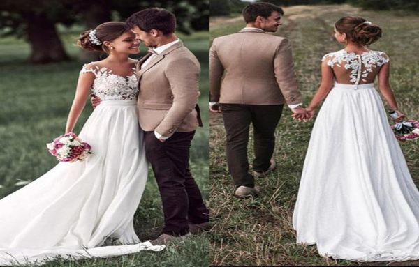illusion lace country wedding dresses with cap short sleeve sheer back lace corset vintage bohemian bridal gowns chiffon4073547, White
illusion lace country wedding dresses with cap short sleeve sheer back lace corset vintage bohemian bridal gowns chiffon4073547, White