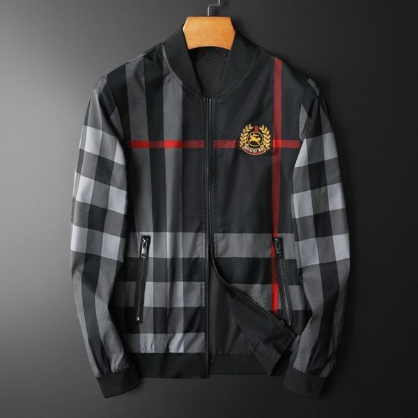 men's jackets minglu spring autumn stand collar luxury embroidery long sleeve plaid business casual man outerwear coats 5xl 230809, Black;brown
men's jackets minglu spring autumn stand collar luxury embroidery long sleeve plaid business casual man outerwear coats 5xl 230809, Black;brown