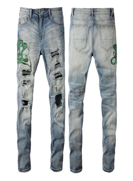 2021 mens jeans distressed motorcycle biker jean rock skinny slim ripped hole letter uality brand hip hop denim pants 65616326519, Blue
2021 mens jeans distressed motorcycle biker jean rock skinny slim ripped hole letter uality brand hip hop denim pants 65616326519, Blue