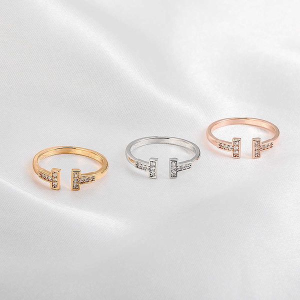 original korean version online red light luxury double t opening ring lovers fashion simple precision diamond joint index finger female, Silver
original korean version online red light luxury double t opening ring lovers fashion simple precision diamond joint index finger female, Silver