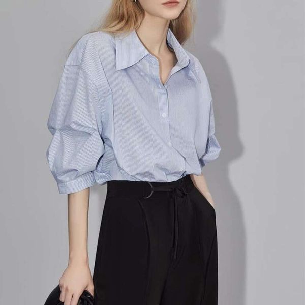 french fashion age reducing striped shirt womens autumn design loose niche top, White
french fashion age reducing striped shirt womens autumn design loose niche top, White