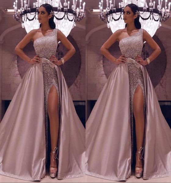 sparkly rose gold sequined one shoulder prom dresses luxury high side split evening gown with detachable train long formal party g2375358, Black
sparkly rose gold sequined one shoulder prom dresses luxury high side split evening gown with detachable train long formal party g2375358, Black