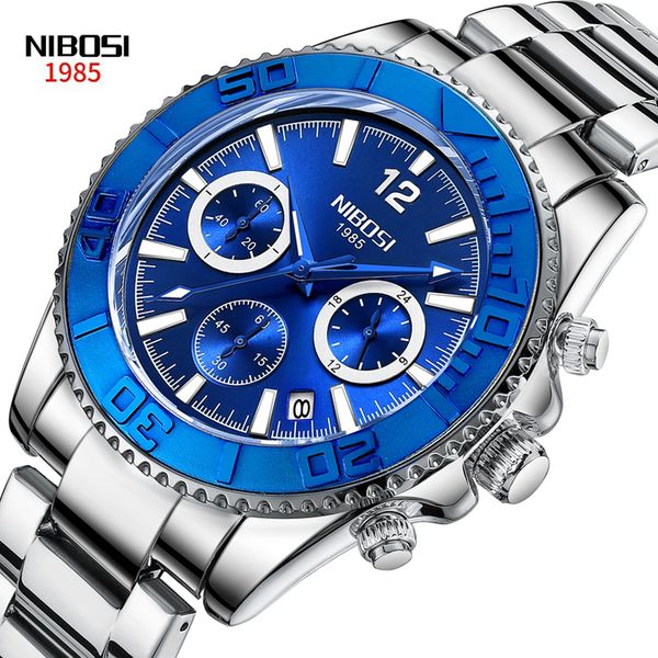wristwatches nibosi brand sport men's watches stainless steel chronograph blue quartz watch men 24 hour luminous wristwatch relogio mas, Slivery;brown
wristwatches nibosi brand sport men's watches stainless steel chronograph blue quartz watch men 24 hour luminous wristwatch relogio mas, Slivery;brown