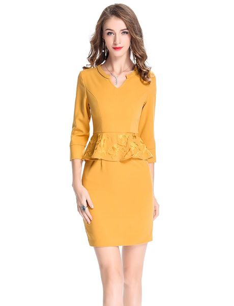 embroidery women sheath dress 34 sleeve ruffles peplum party dresses 10171985666288, White;black
embroidery women sheath dress 34 sleeve ruffles peplum party dresses 10171985666288, White;black