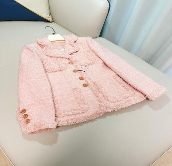 2022 autumn notchedlapel tweed solid color panelled blazers pink long sleeve pockets singlebreasted outwear coats w2n0362956023838, White;black
2022 autumn notchedlapel tweed solid color panelled blazers pink long sleeve pockets singlebreasted outwear coats w2n0362956023838, White;black