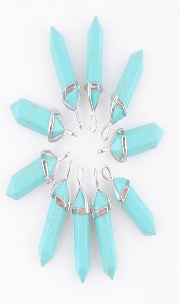 natural gemstone turquoise pendants hexagonal pointed reiki chakra bullet shape beads for necklaces earrings jewelry making wholes9225060, Silver
natural gemstone turquoise pendants hexagonal pointed reiki chakra bullet shape beads for necklaces earrings jewelry making wholes9225060, Silver