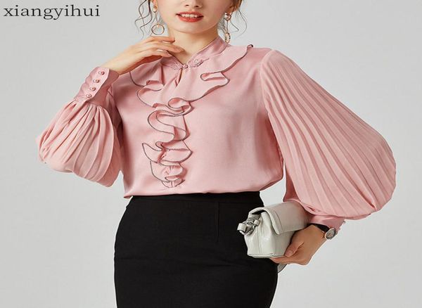 pink lantern sleeve silk blouse female women autumn fashion loose shirt office work ladies casual stand collar white shirts7881104
pink lantern sleeve silk blouse female women autumn fashion loose shirt office work ladies casual stand collar white shirts7881104