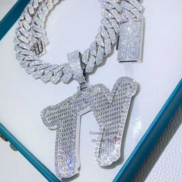 zuanfa jewelry hip hop custom made baguette cut vvs moissanite diamond letter pendant necklace, Silver
zuanfa jewelry hip hop custom made baguette cut vvs moissanite diamond letter pendant necklace, Silver