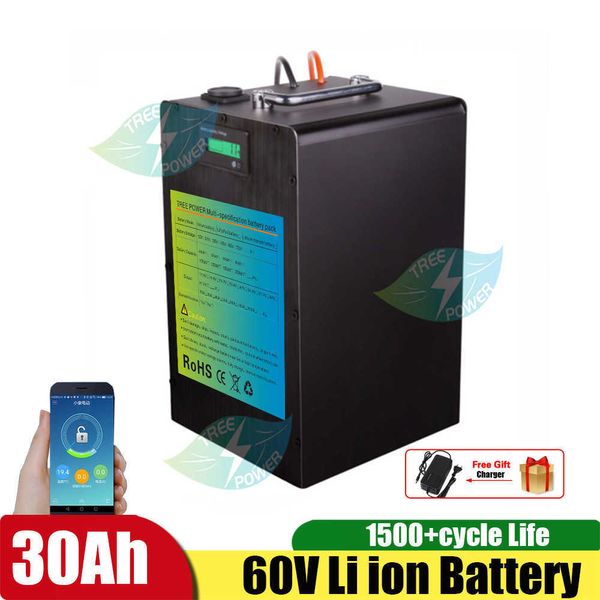 Image of 16S 60V 30AH Scooter Motorcycle Ebike Lithium Ion Battery 3000W BMS 60V Batteria