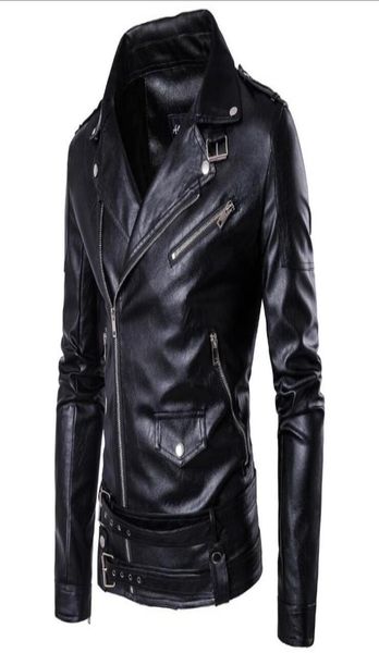 size m5xl fashion punk men slim lapel slanting zipper leather jacket man coat overcoat quality d1018130413, Black
size m5xl fashion punk men slim lapel slanting zipper leather jacket man coat overcoat quality d1018130413, Black