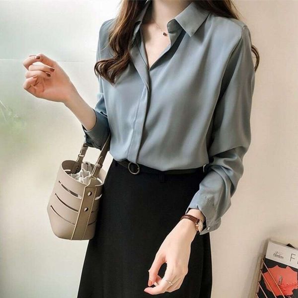 spring korean style pure color shirt womens long sleeved simple ol chiffon bottomless, White
spring korean style pure color shirt womens long sleeved simple ol chiffon bottomless, White