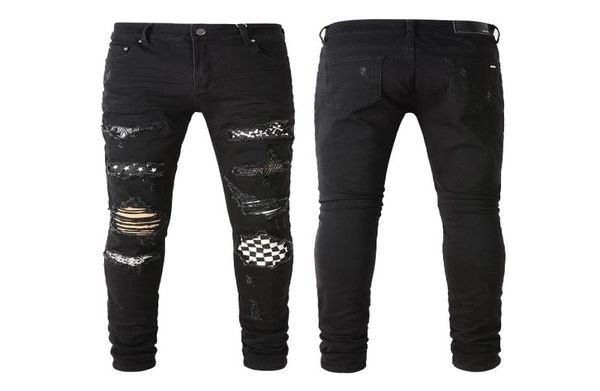 crystal embellished plaid denim jeans men vintage multiple rips slim8237548, Blue
crystal embellished plaid denim jeans men vintage multiple rips slim8237548, Blue