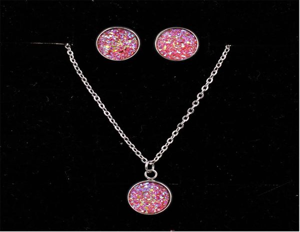 fashion druzy drusy necklace earrings 12mm stainless steel round resin druzy necklace earrings jewelry set4412031, Silver
fashion druzy drusy necklace earrings 12mm stainless steel round resin druzy necklace earrings jewelry set4412031, Silver