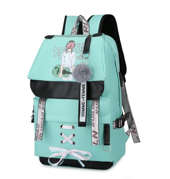 big school bags for teenage girls backpack schoolbag large green usb printing cute girls bookbags student fashion ribbon bow new l1744024
big school bags for teenage girls backpack schoolbag large green usb printing cute girls bookbags student fashion ribbon bow new l1744024