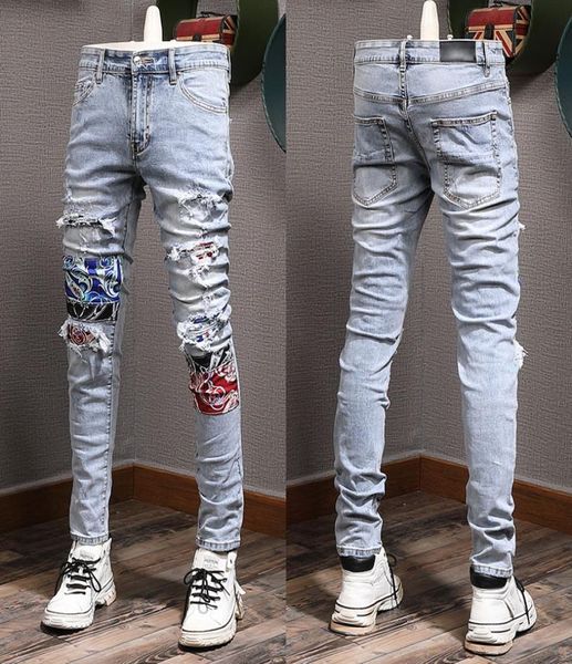 patchwork applique jeans american euro nightclub slim fit long cowboy trousers men4048346, Blue
patchwork applique jeans american euro nightclub slim fit long cowboy trousers men4048346, Blue