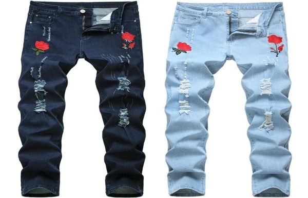 men039s jeans rose embroidered for men designer fashion skinny pencil pants holes blue denim spring autumn2097648
men039s jeans rose embroidered for men designer fashion skinny pencil pants holes blue denim spring autumn2097648