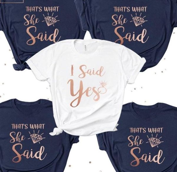 women039s tshirt bachelorette hen party i said yes t shirts that039s what she shirt women tee short sleeve wedding brid5532478, White
women039s tshirt bachelorette hen party i said yes t shirts that039s what she shirt women tee short sleeve wedding brid5532478, White