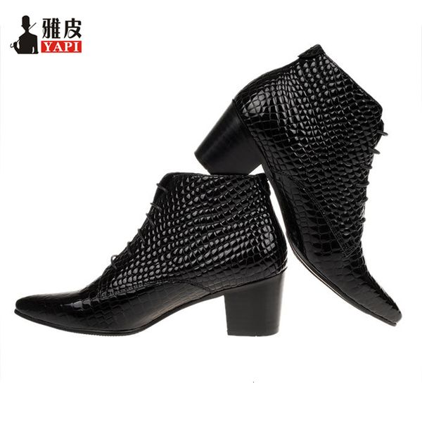 boots designer genuine leather mens heels winter pointed toe modern riding serpentine heighten shoes male 230810, Black
boots designer genuine leather mens heels winter pointed toe modern riding serpentine heighten shoes male 230810, Black