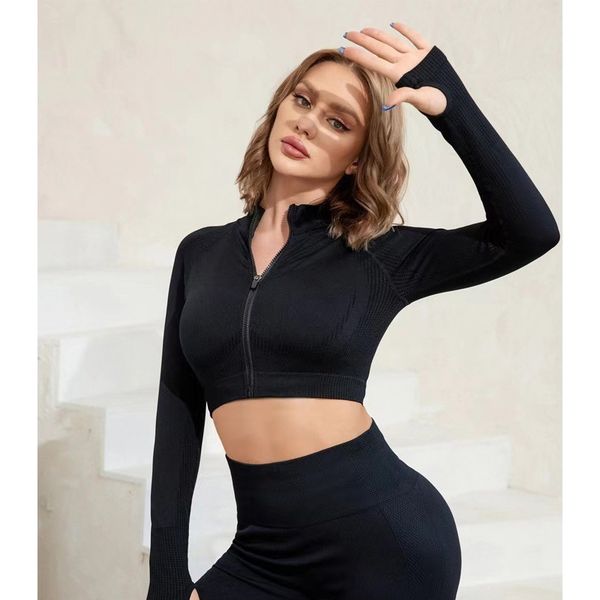 womens jackets women sporty crop coat high elastic tights zipper workout soild long sleeve gym yogo fitness running 230809, Black;brown
womens jackets women sporty crop coat high elastic tights zipper workout soild long sleeve gym yogo fitness running 230809, Black;brown