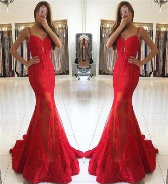 red spaghetti straps mermaid prom dresses sweetheart see through skirts evening dresses with lace appliques robes de bal 2017 fall6674090, Black
red spaghetti straps mermaid prom dresses sweetheart see through skirts evening dresses with lace appliques robes de bal 2017 fall6674090, Black