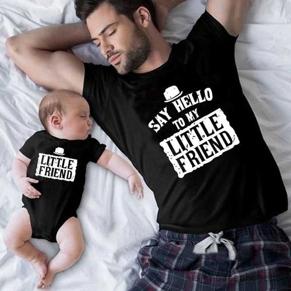 family matching outfits hello my little friend family matching baby tshirts outfits funny cotton and me kids tshirts baby r230810, Blue
family matching outfits hello my little friend family matching baby tshirts outfits funny cotton and me kids tshirts baby r230810, Blue