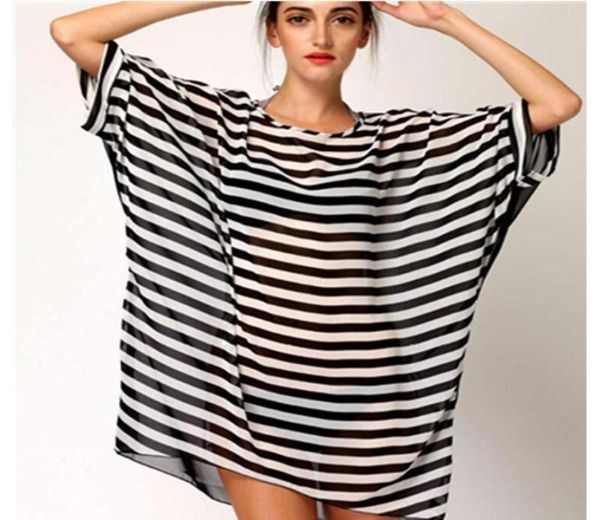 women loose bat shirt chiffon oneck 2021 black and white striped beach swimwear cover streetwear women039s blous1773547
women loose bat shirt chiffon oneck 2021 black and white striped beach swimwear cover streetwear women039s blous1773547