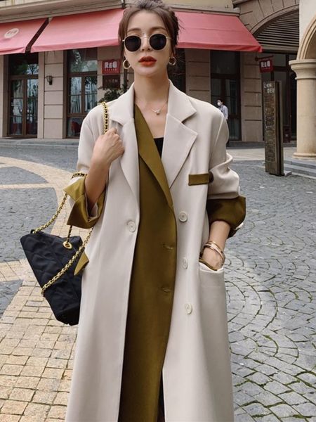 womens trench coats coat long women in autumn winter clothes office lady korean fashion patchwork designer streetwear 230809, Tan;black
womens trench coats coat long women in autumn winter clothes office lady korean fashion patchwork designer streetwear 230809, Tan;black