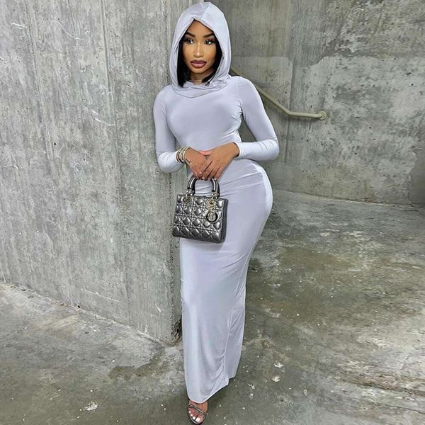 wind hooded pure color skintight dress socialite style long one step hip skirt sleeved pullover for women, Black;gray
wind hooded pure color skintight dress socialite style long one step hip skirt sleeved pullover for women, Black;gray